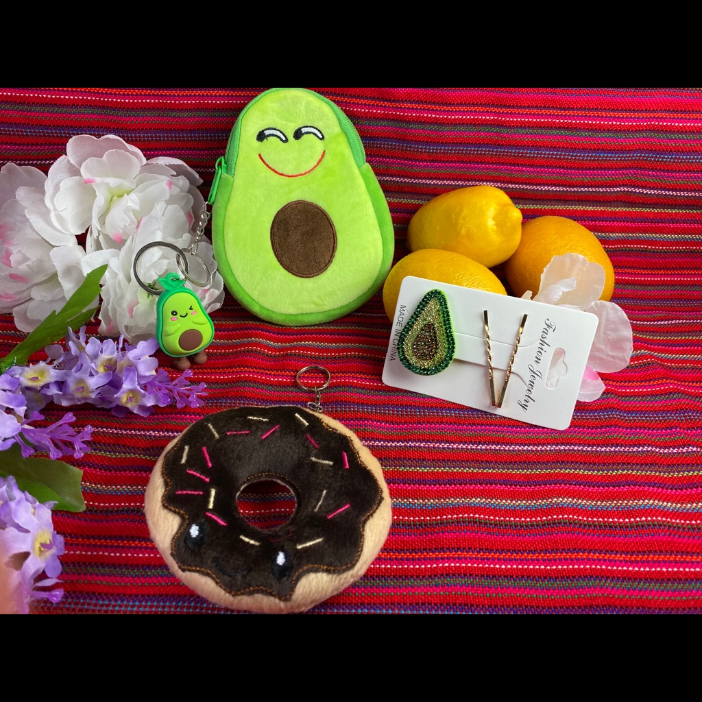 4 Cute Set Avocado & Donut Keycharm